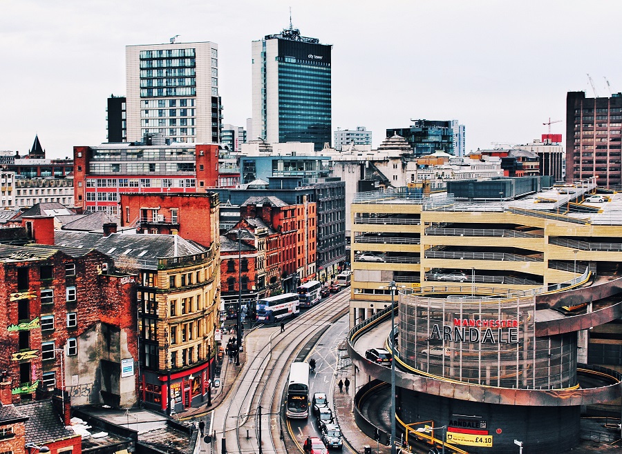 Aerial shot of Arndale shopping centre