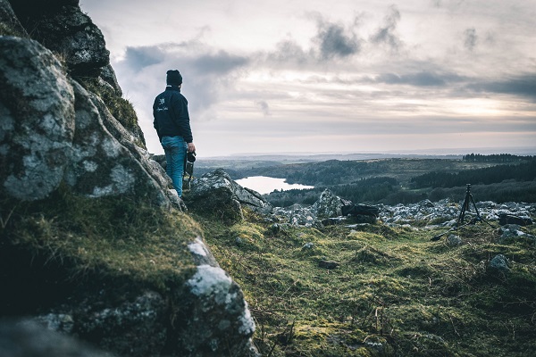 A man overlooking Dartmoor National Park