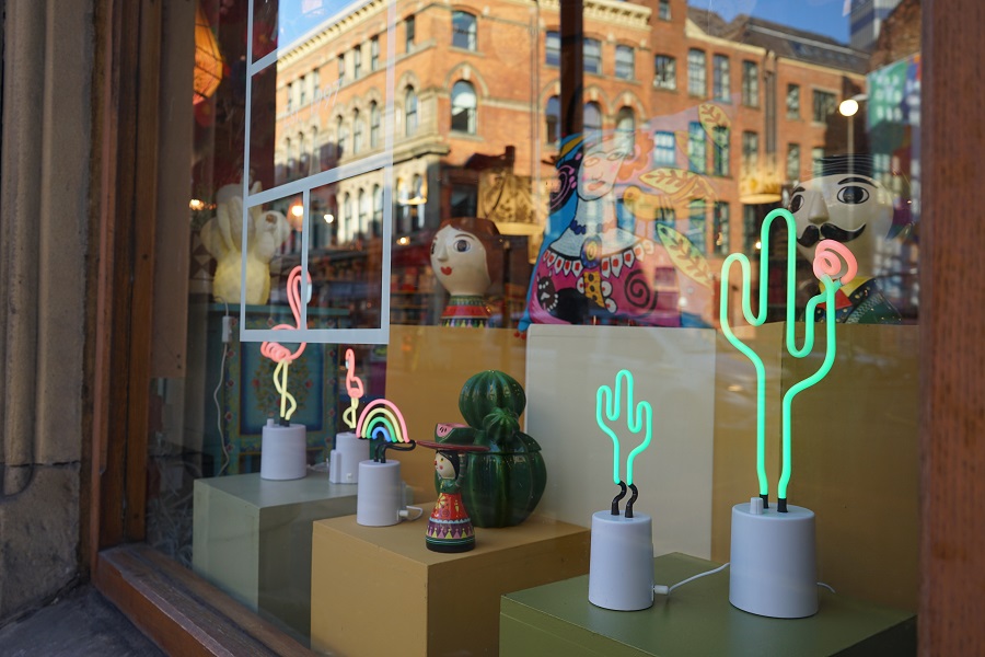 Neon light shops in the Northern Quarter
