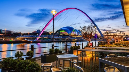 Newcastle quayside in the evening
