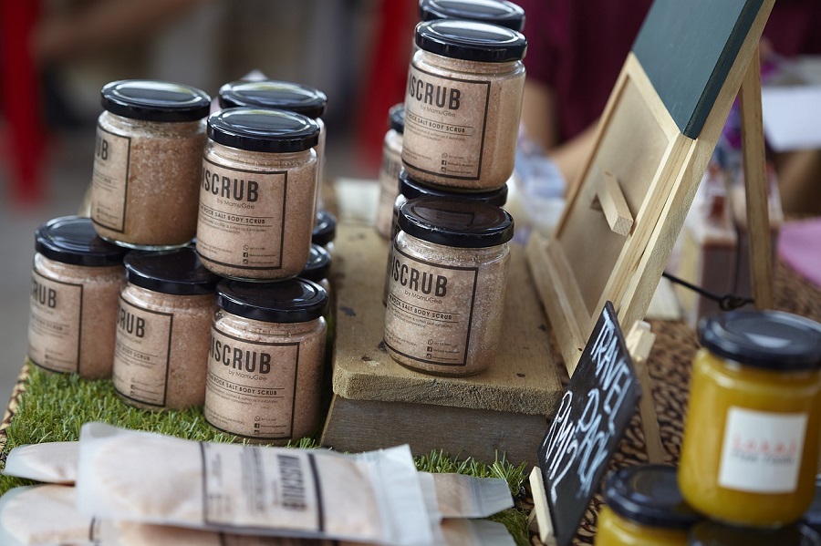 Scrub for sale at a stall
