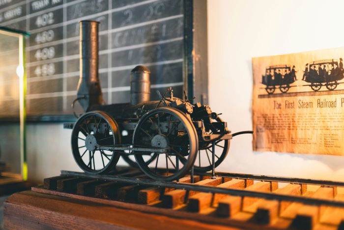 A model of a Locomotive in a museum