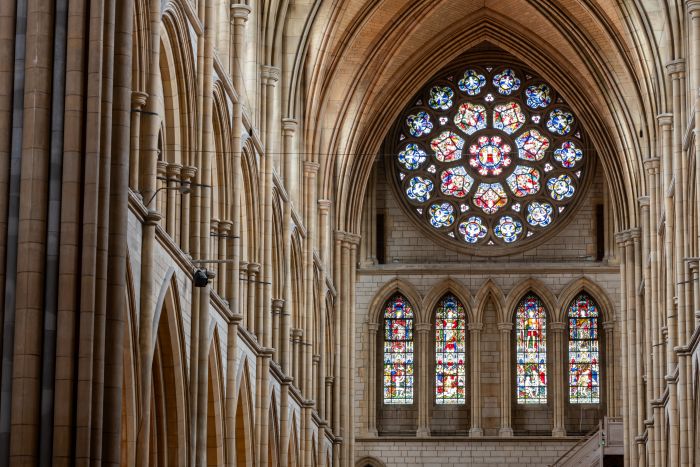 Stain glass window at Truro's catheral