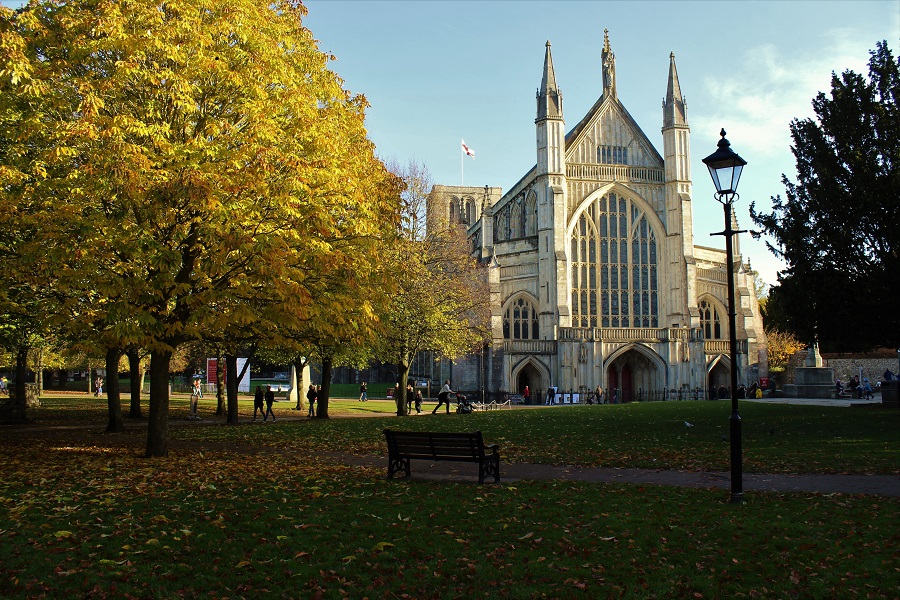 Winchester Cathedral in Autumn