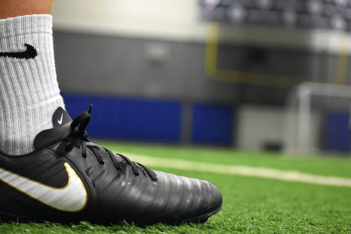 close-up-black-football-boot